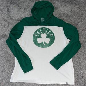 Boston Celtics Hoodie Hooded Thin Cotton Sweatshirt Green White Shamrock Jersey